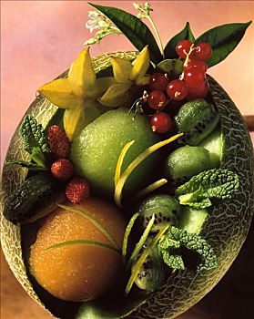 哈密瓜,混合,水果