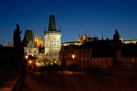 风景,粉末,塔,桥,布拉格,捷克共和国,欧洲