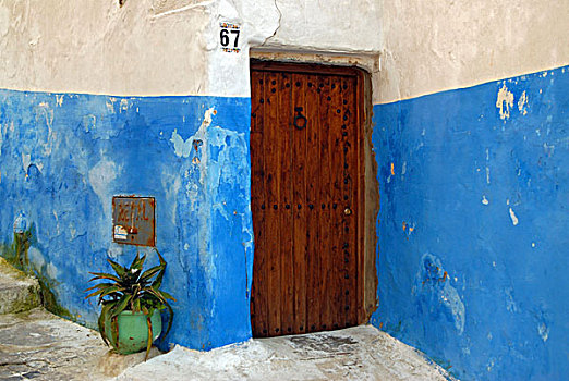 门,老,局部,拉巴特,摩洛哥,非洲