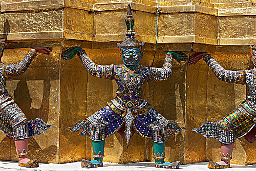 塑像,女像柱,玉佛寺,苏梅岛,曼谷,泰国,亚洲