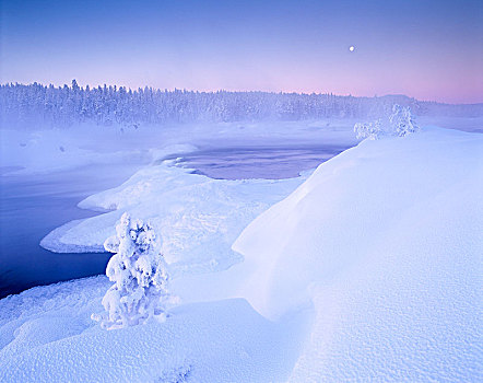 河,冬季风景
