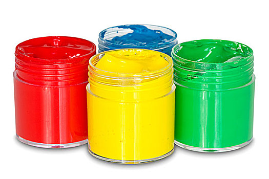 四个,彩色,漆桶