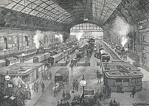 大炮,街道,车站,夜晚,1891年,艺术家