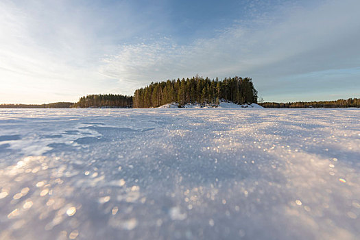 芬兰,岛屿,冬天
