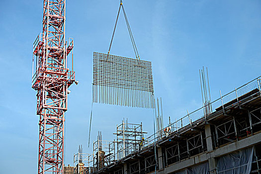 起重机,举起,建筑,钢铁,塔,建筑工地,太子港,海地,北美