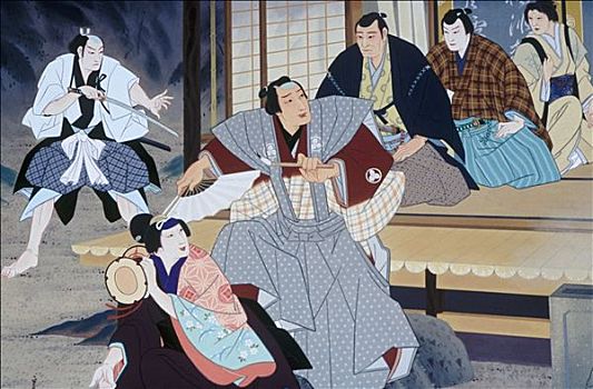 歌舞伎,海报,高处,剧院,京都,日本