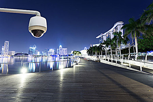 监控探头,夜晚,城市,背景