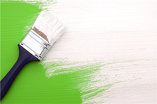上油漆,白色,绘画,上方,绿色