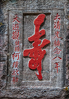 福建省武夷山国家风景名胜区清朝光绪年间寿字书法石刻景观