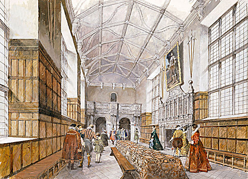 大厅,早,17世纪,艺术家