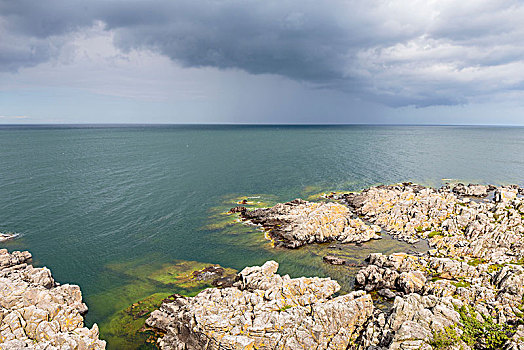 风暴,上方,波罗的海,正面,欧洲,丹麦