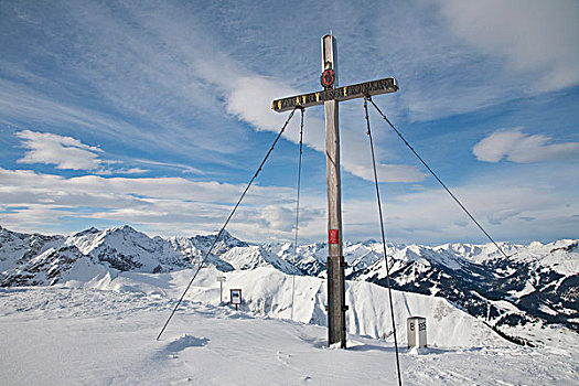 顶峰,山,全景,冬天,雪冠,奥伯斯多夫,阿尔卑斯山,巴伐利亚,德国,欧洲