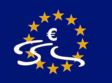 欧元符号,星,欧盟,象征,危机,欧洲货币联盟