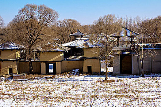 中国涿州影视城的古代建筑民居