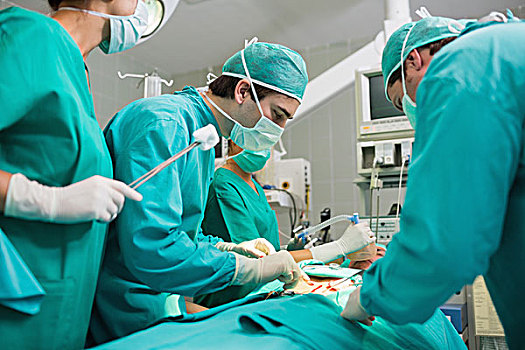 外科,团队,看,病人,手术室