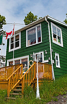 纽芬兰,加拿大,彩色,房子,著名,港口,美好,门,涂绘