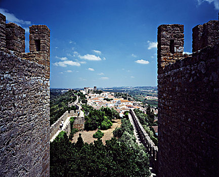 葡萄牙,奥比都斯,省,城市,城堡,大幅,尺寸