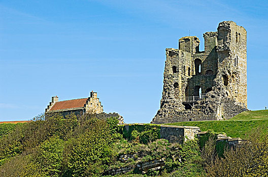 英格兰,北约克郡,斯卡伯勒,城堡,12世纪,场所,铁器时代,堡垒,北方,湾