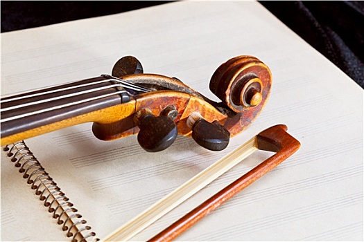 小提琴,乐弓,卷,音乐,书本