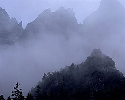 雾,山