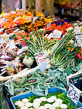 市场货摊,新鲜,蔬菜,食品市场