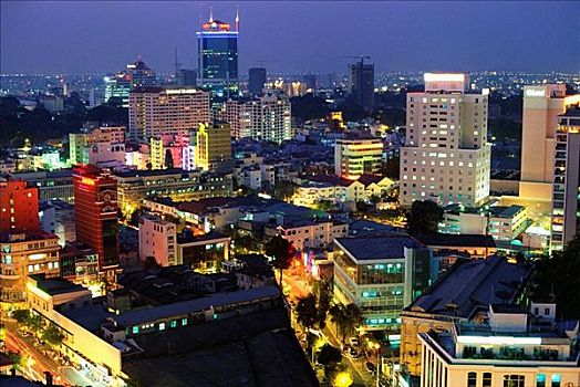 胡志明市,黄昏,越南