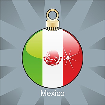 墨西哥,旗帜,圣诞节,形状