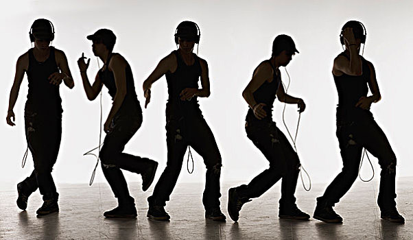 男孩,跳舞,耳机,艾伯塔省,加拿大
