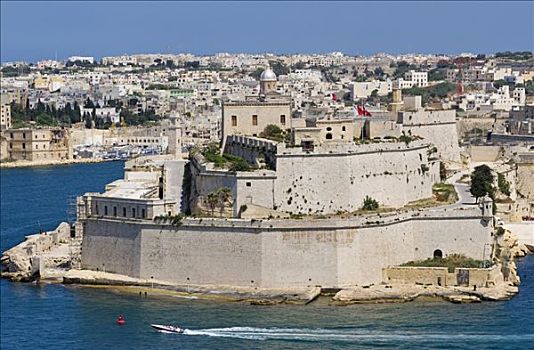 马耳他,瓦莱塔市,风景,格兰德港,堡垒,森格莱阿