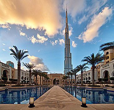 酒店,游泳池,哈利法,摩天大楼,远景,迪拜,阿联酋