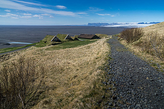 冰岛,斯卡夫塔菲尔国家公园,环路,传统,房子,风景,冰河