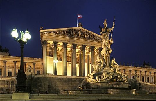 议会,雅典娜,喷泉,维也纳