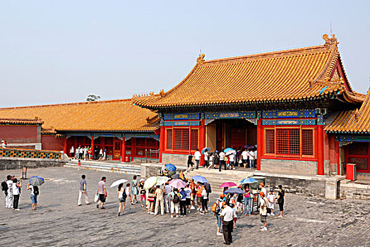 旅游,站立,正面,中国,大门,故宫,皇宫,北京,亚洲