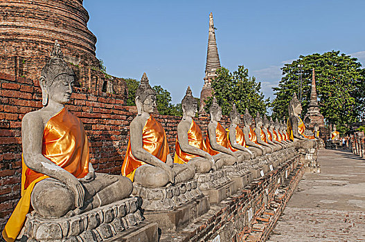 老,佛像,寺院,庙宇,大城府,世界遗产,泰国