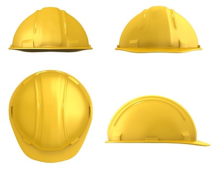 黄色,建筑,头盔,四个,隔绝