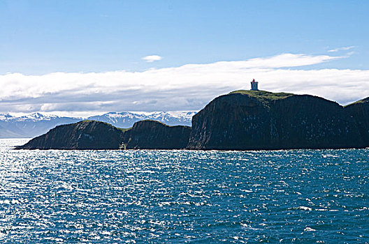 海洋,灯塔,背景,冰岛