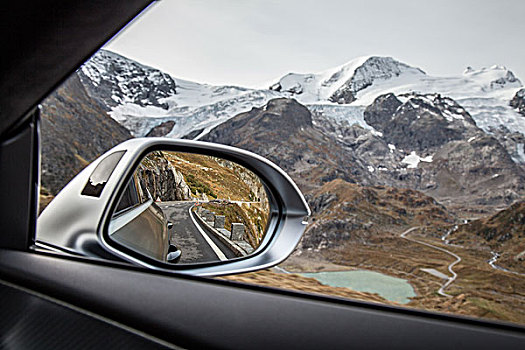 反光镜,风景,阿尔卑斯山