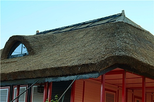 茅草屋顶,房子,多瑙河三角洲