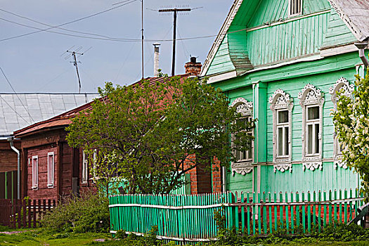 俄罗斯,金环,传统,建筑,窗户,特写