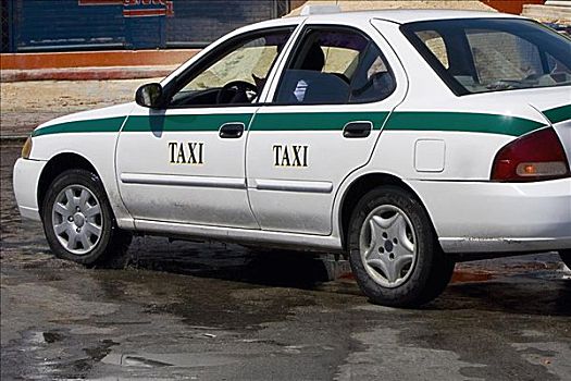 出租车,停放,途中,坎昆,墨西哥