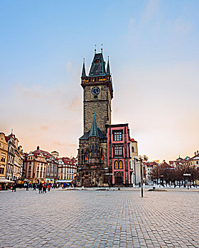 东方,老市政厅,老城广场,布拉格,波希米亚,捷克共和国,欧洲