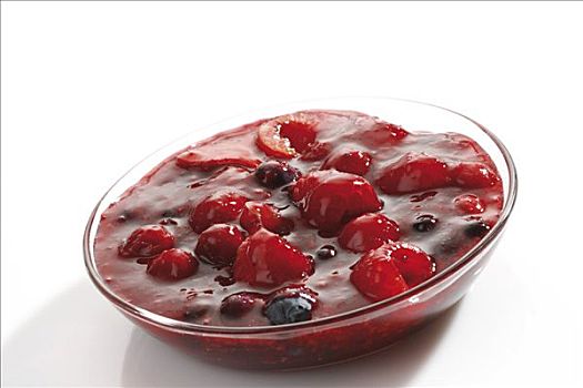 红莓果盘,玻璃碗
