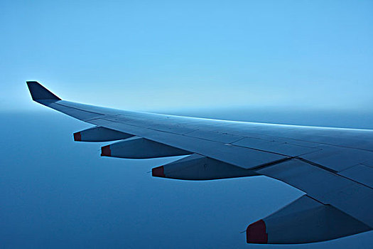 特写,机翼,空中客车,a380,飞行,俯视,印度尼西亚,黄昏