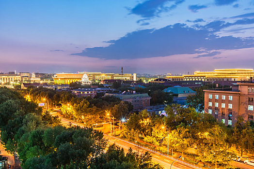 北京前门东大街建筑夜景