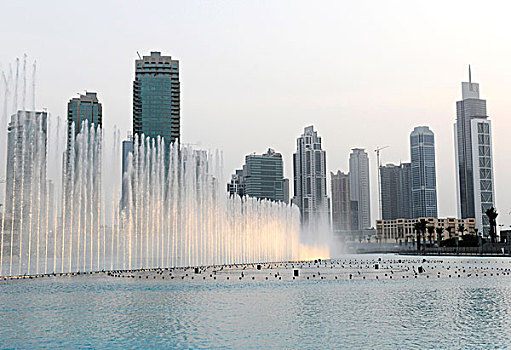 迪拜,喷泉,酋长国