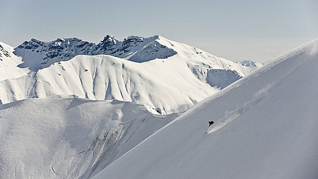边远地区,滑雪者,阿拉斯加