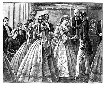 婚姻,公主,公爵,黑森州,七月,迟,19世纪