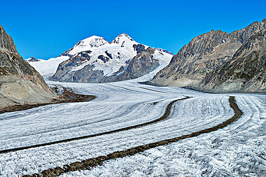 冰河,山,艾格尔峰,少女峰,背影,瓦莱州,瑞士,欧洲