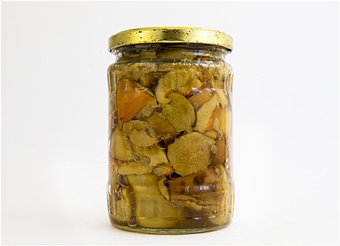 牛肝菌,蘑菇,罐