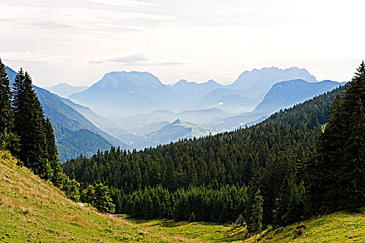 旅店,山谷,山峦,风景,高山,提洛尔,奥地利,欧洲